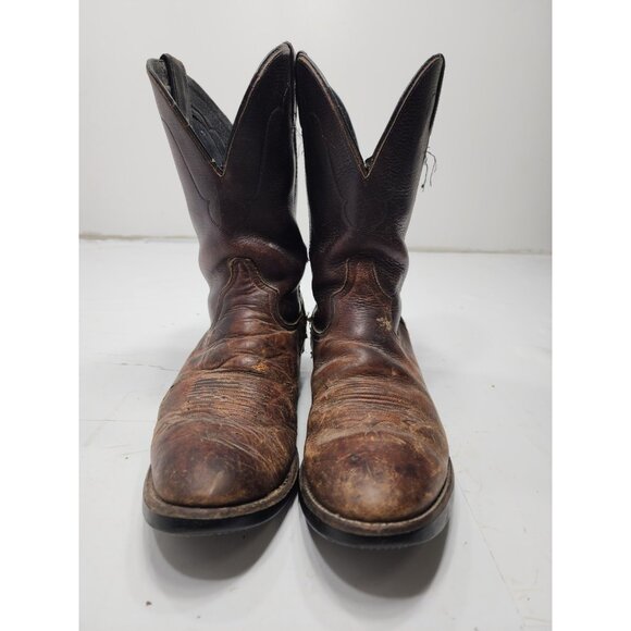 Tony Lama Mens Leather Pull On Western Cowboy Work Boots Brown Size 9 EE main image 11